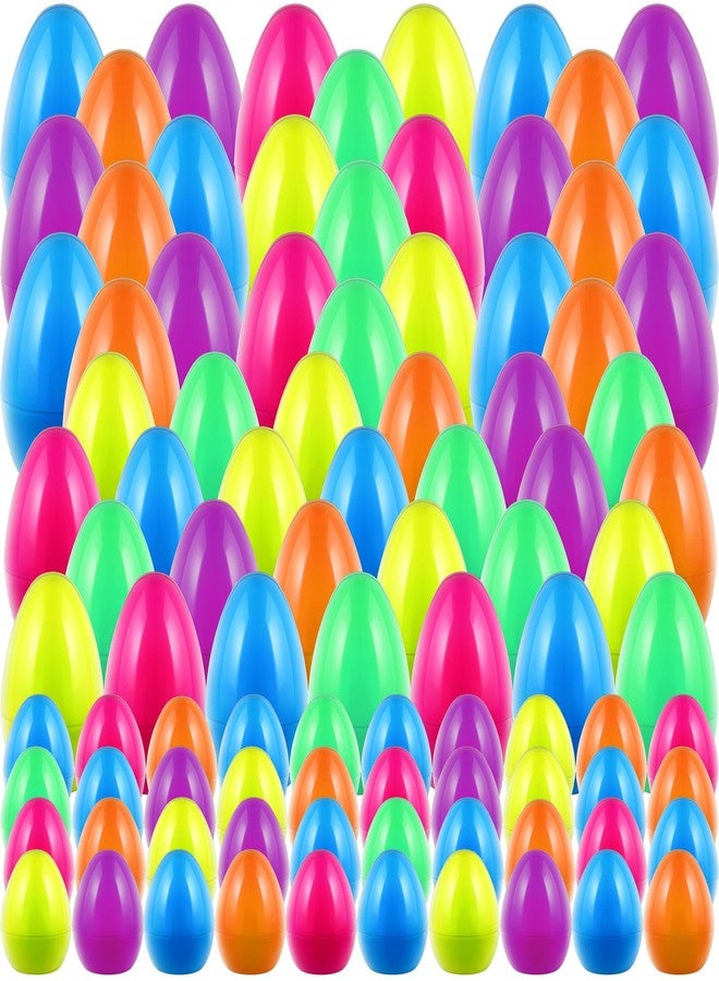 Silipull 114 Pcs 7.9, 3.9, 2.2 Fillable Easter Eggs Bulk Jumbo Plastic Empty Plastic Easter Eggs Bright Colorful for Basket Stuffers Fillers, Hunt, Filling Treats and Party Favor - Image 1